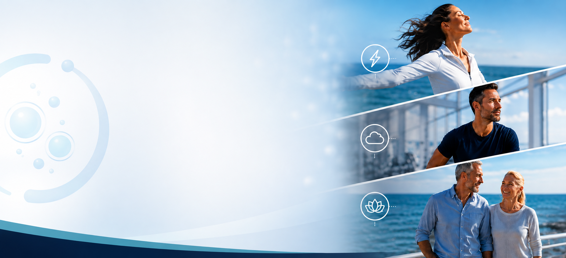 People experiencing the benefits of oxygen therapy — energy, clarity and wellbeing